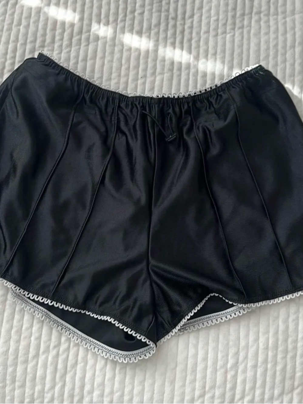 FP Movement by Free People Black Athletic Lounge Shorts with White Trim